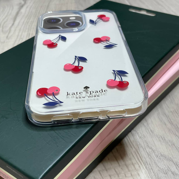 Kate Spade Iphone 12 Pro Max Cherry Jeweled Dancing Clear Phone Case - Picture 3 of 7